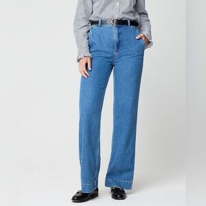 J. Crew Factory Petite drapey wide-leg trouser jean 33